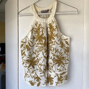 Anthropologie Embroidered Halter Top sz.4